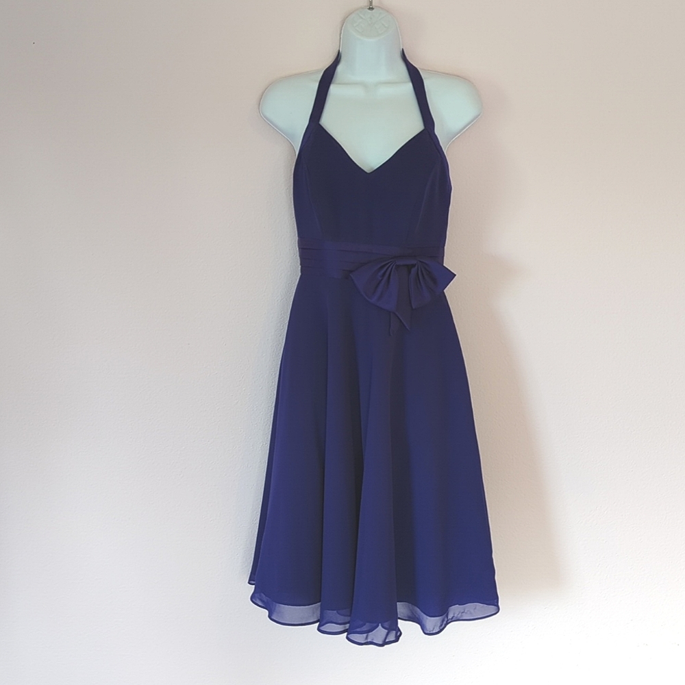 Alfred Angelo purple halter bridesmaid/prom dress